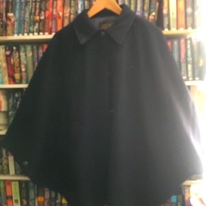 Vintage Eddie Bauer navy wool cape